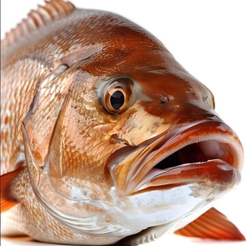 紅鯛魚(yú)頭部特寫(xiě)