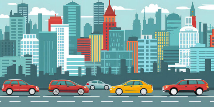 城市道路上的汽車景觀