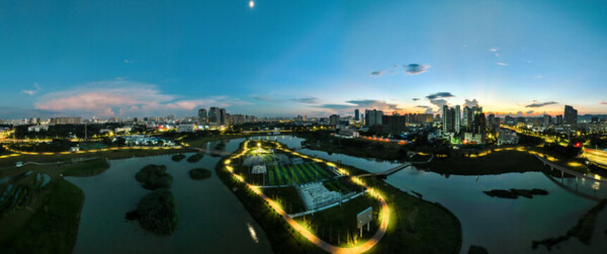 南寧市心圩江濕地公園風光