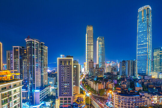 長(zhǎng)沙IFS國(guó)金中心城市風(fēng)光夜景