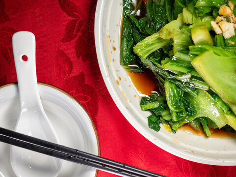 湛江特色美食白灼水東芥菜