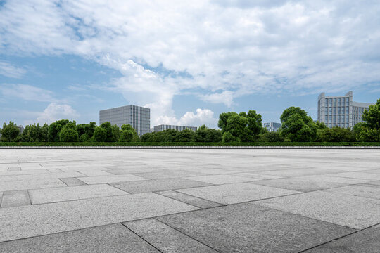 城市景觀中的廣場磚地地面