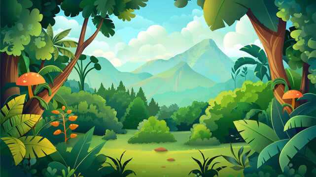 綠色叢林山脈風(fēng)景