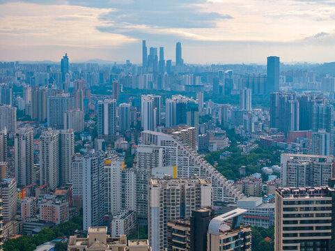 航拍廣西南寧城市風(fēng)光