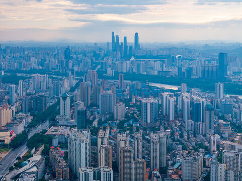 航拍廣西南寧城市風(fēng)光