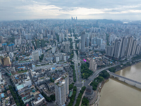 航拍廣西南寧城市風(fēng)光