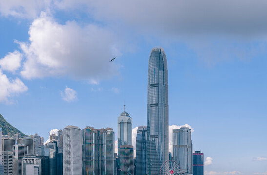 中國香港中環(huán)海濱城市天際線