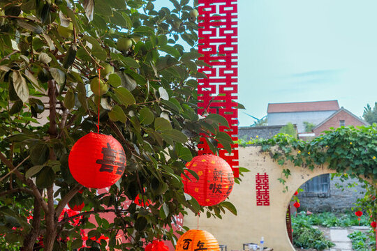 中國鄉(xiāng)村農(nóng)家院婚禮現(xiàn)場