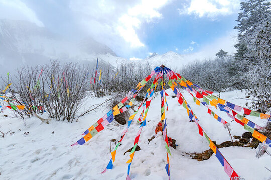 四川海螺溝貢嘎山冬季冰雪