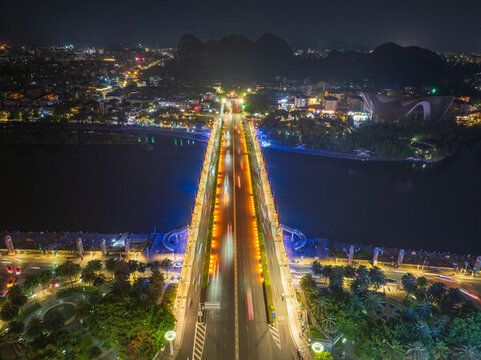 廣西桂林漓江夜景