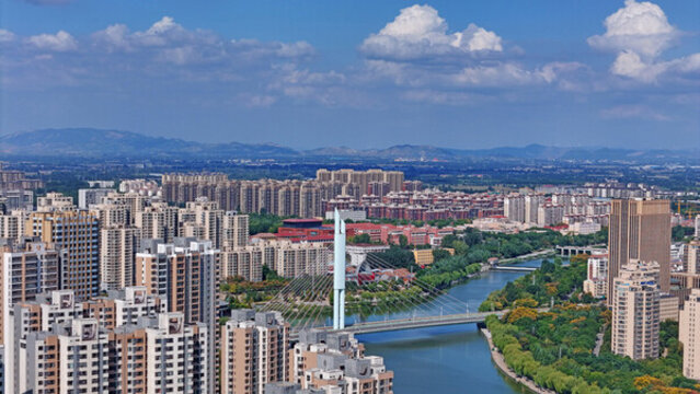 航拍滕州城市風(fēng)光