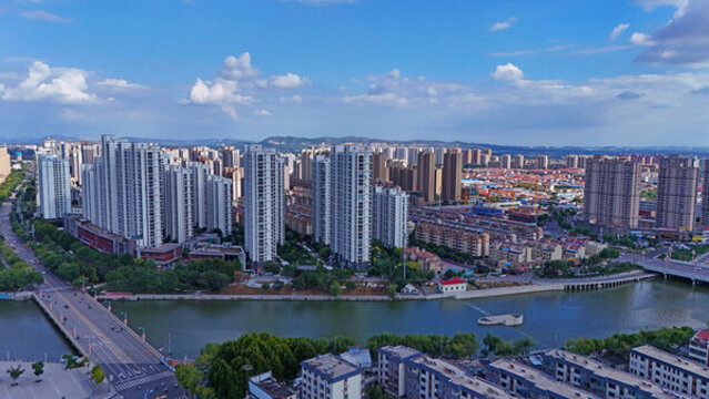 航拍滕州城市風(fēng)光