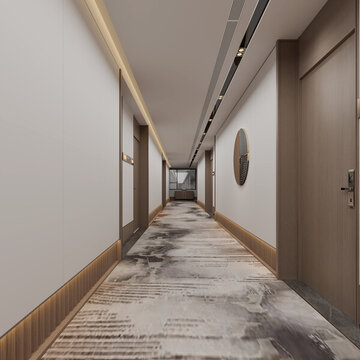 酒店走廊墻布壁畫背景場景圖