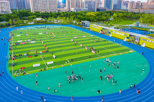 鄭州體育公園都市運(yùn)動場地航拍圖