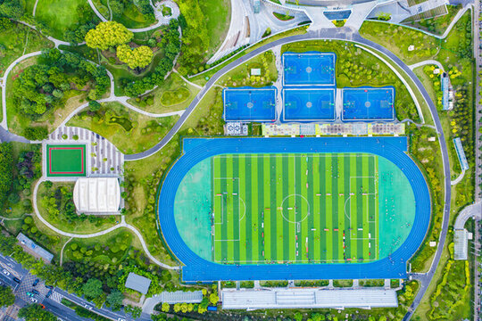 鄭州體育公園都市運(yùn)動(dòng)場地航拍圖