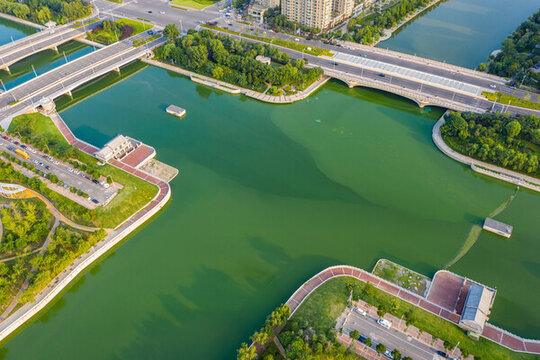 鄭州鄭東新區(qū)城市水系河道水網(wǎng)