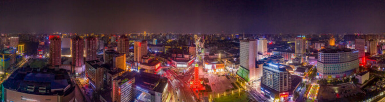 鄭州二七廣場鄭州二七塔地標(biāo)夜景
