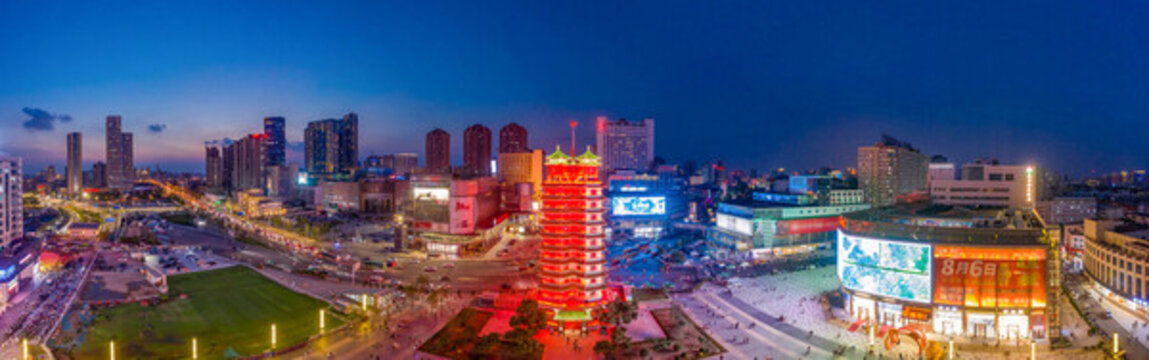 鄭州二七廣場鄭州二七塔地標(biāo)夜景