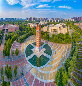 航拍鄭州大學(xué)校園風(fēng)光高校建筑群