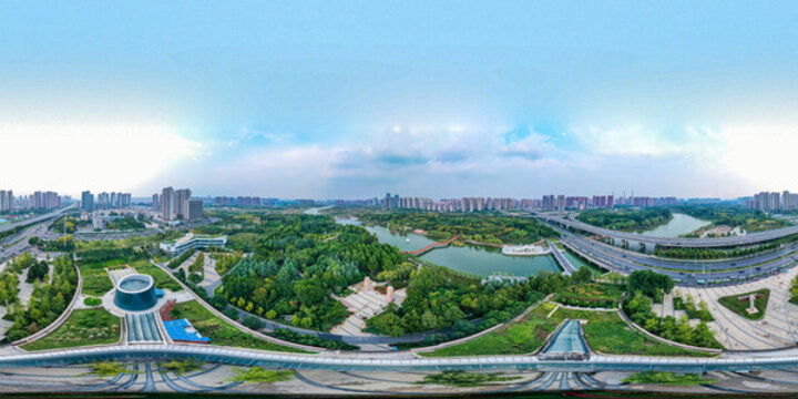 航拍鄭州雕塑公園VR全景圖片