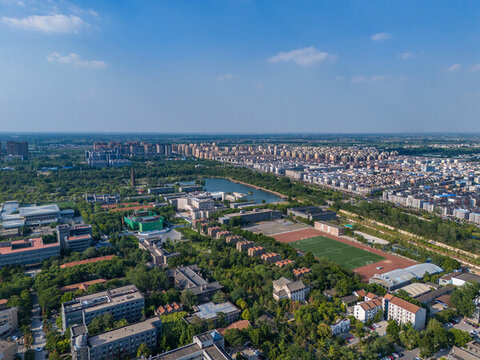 航拍河南大學明倫校區(qū)近代建筑群