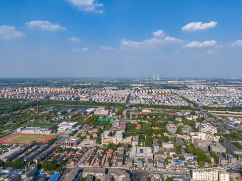航拍河南大學(xué)明倫校區(qū)近代建筑群