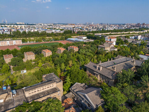 航拍河南大學明倫校區(qū)近代建筑群