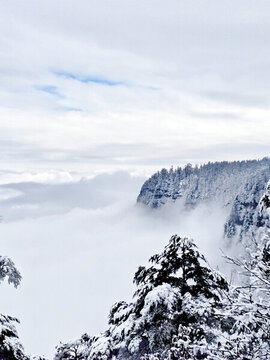 冬季雪景瓦屋山