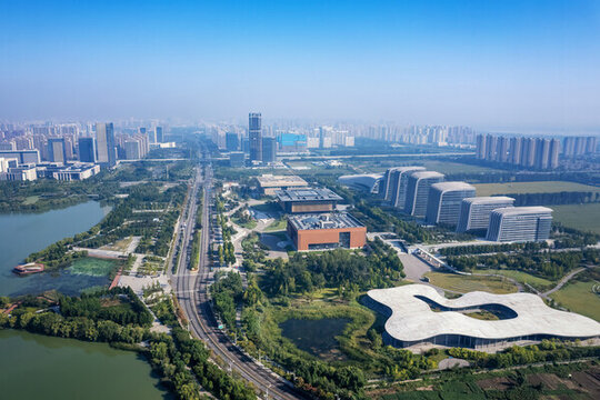 航拍濟(jì)寧太白湖畔旅游