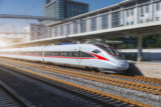戶外高鐵列車交通運輸