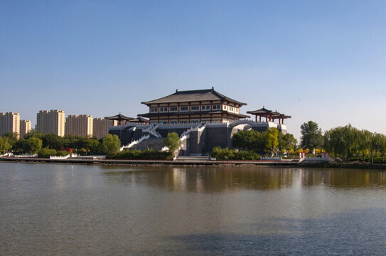 武城縣地標(biāo)建筑弦歌湖公園弦歌臺