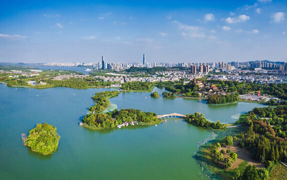 鎮(zhèn)江金山寺金山湖航拍全景
