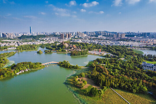 鎮(zhèn)江金山寺金山湖航拍全景