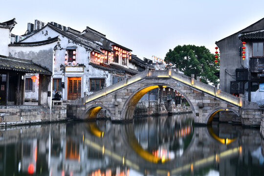 西塘古鎮(zhèn)景區(qū)夜景