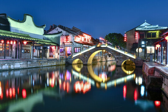 西塘古鎮(zhèn)景區(qū)夜景