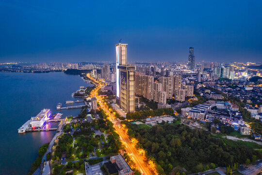 鎮(zhèn)江城市風光夜景航拍