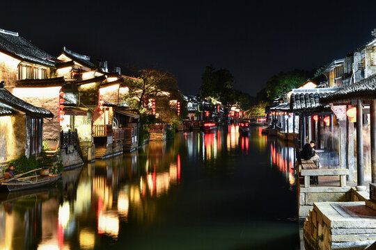 西塘古鎮(zhèn)景區(qū)夜景