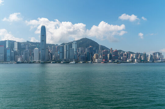中國香港維多利亞港城市建筑風(fēng)光