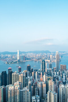 中國(guó)香港太平山看維港城市風(fēng)光