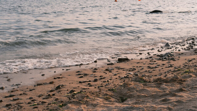 青島小麥島公園海邊沙灘