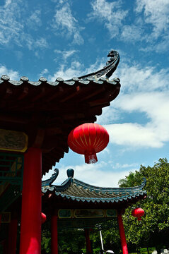 深圳龍園古色古香的中國(guó)傳統(tǒng)建筑