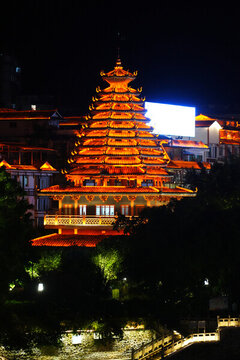 廣西桂林龍勝城區(qū)夜景