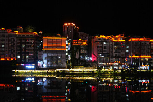 廣西桂林龍勝城區(qū)夜景
