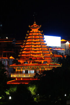 廣西桂林龍勝城區(qū)夜景