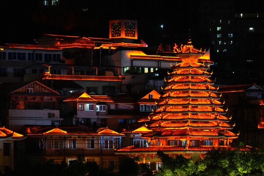 廣西桂林龍勝城區(qū)夜景
