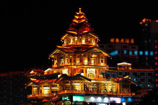廣西桂林龍勝城區(qū)夜景