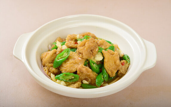 青椒燜油豆泡