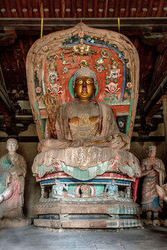 山西忻州五臺(tái)縣南禪寺彩塑