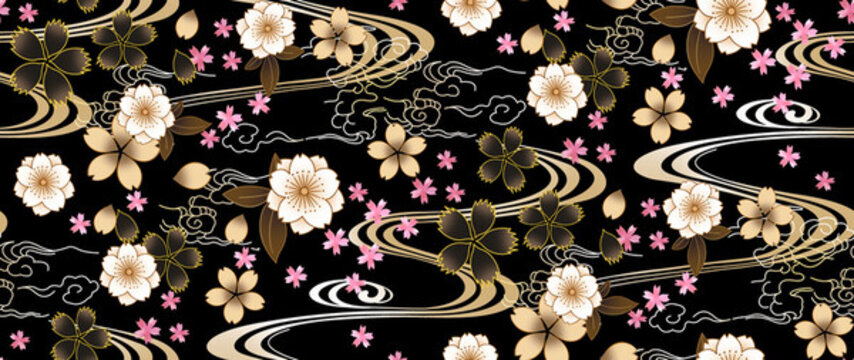 黑底碎花