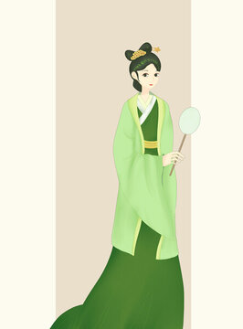 古扇美女